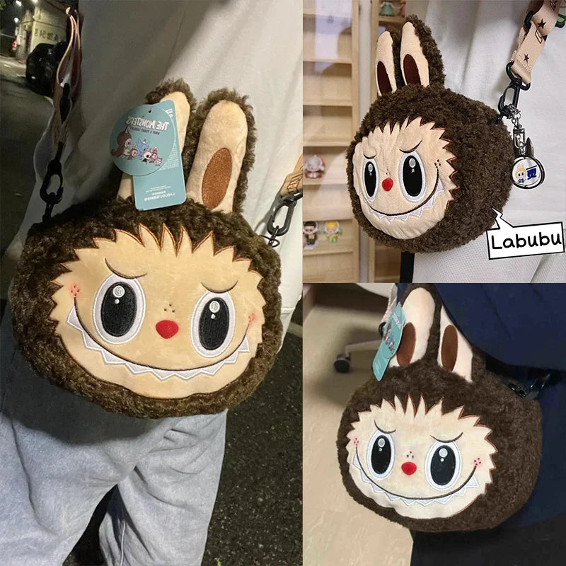 Sac bandoulière Labubu en peluche – pink