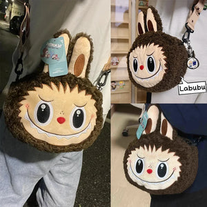 Sac bandoulière Labubu en peluche – white